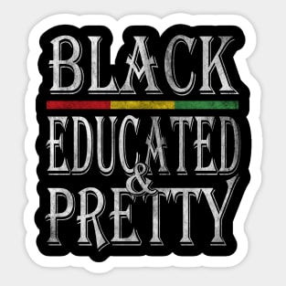 Black educated and pretty african american woman Sticker
